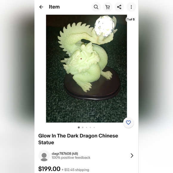Vintage Dragon Statue (Glow In The Dark) - Picture 4 of 4